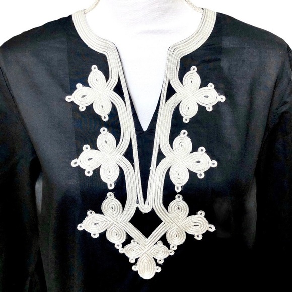 🖤Lilly Pulitzer Style Swim Suit Coverup Black & White Long Sleeves Size M - Picture 2 of 13